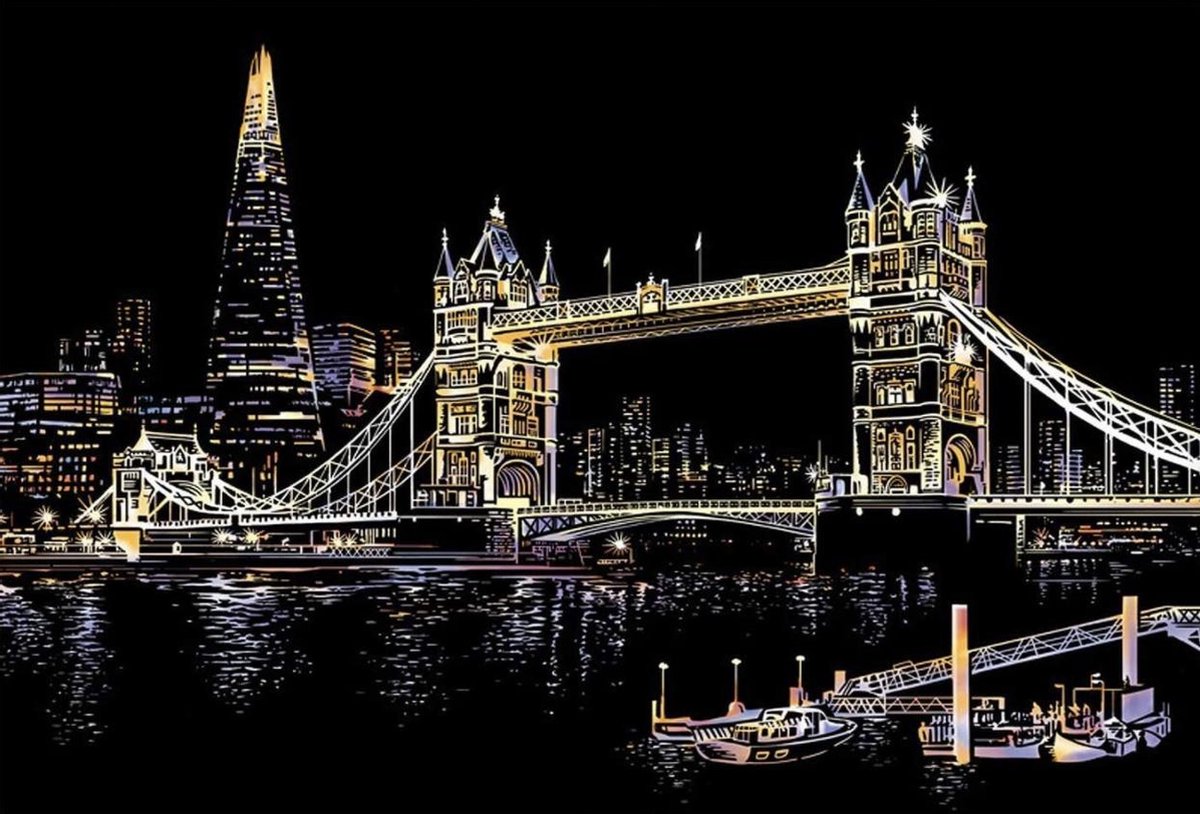 Tower Bridge - Londen | Scratch Art 41 x 28cm